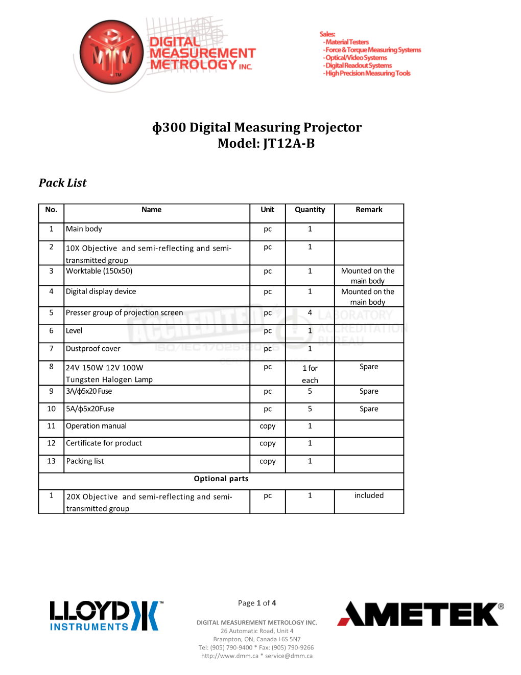 Ф300 Digital Measuring Projectormodel: JT12A-B