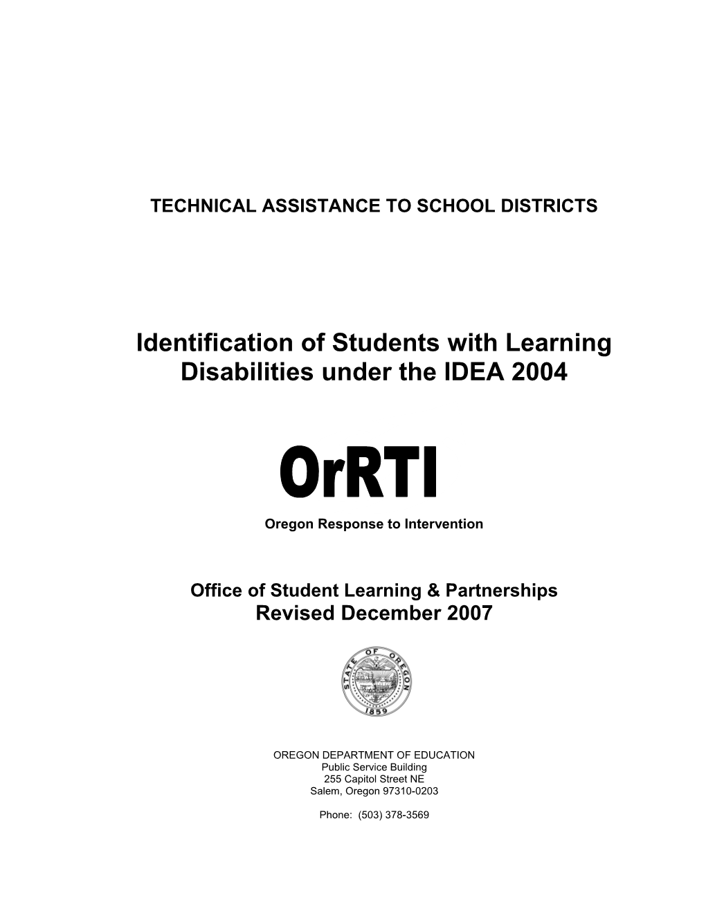 Technical Assistance to School Districts