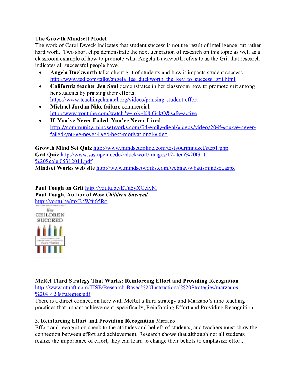 The Growth Mindsett Model