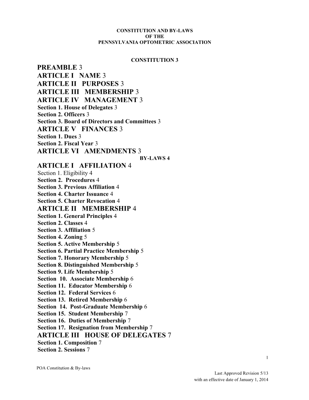 POA Constitution & By-Laws