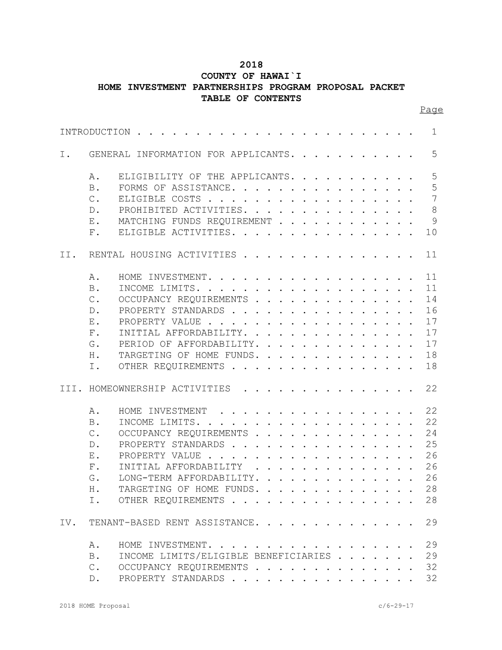 Home Investment Partnerships Program Proposal Packet