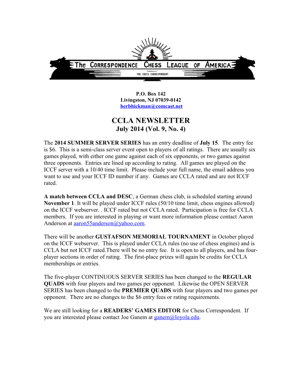 Ccla Newsletter