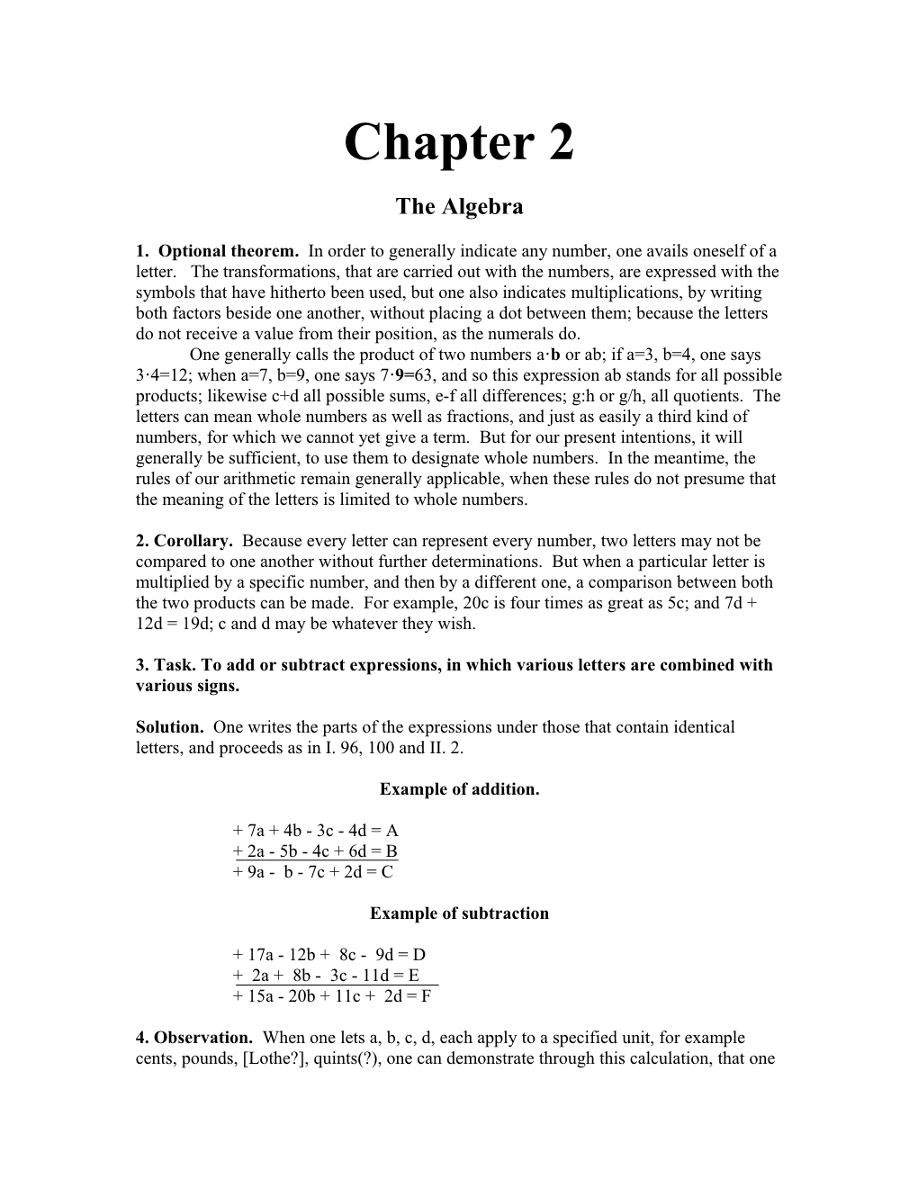 3. Task. to Add Or Subtract Expressions, in Which Various Letters Are Combined with Various