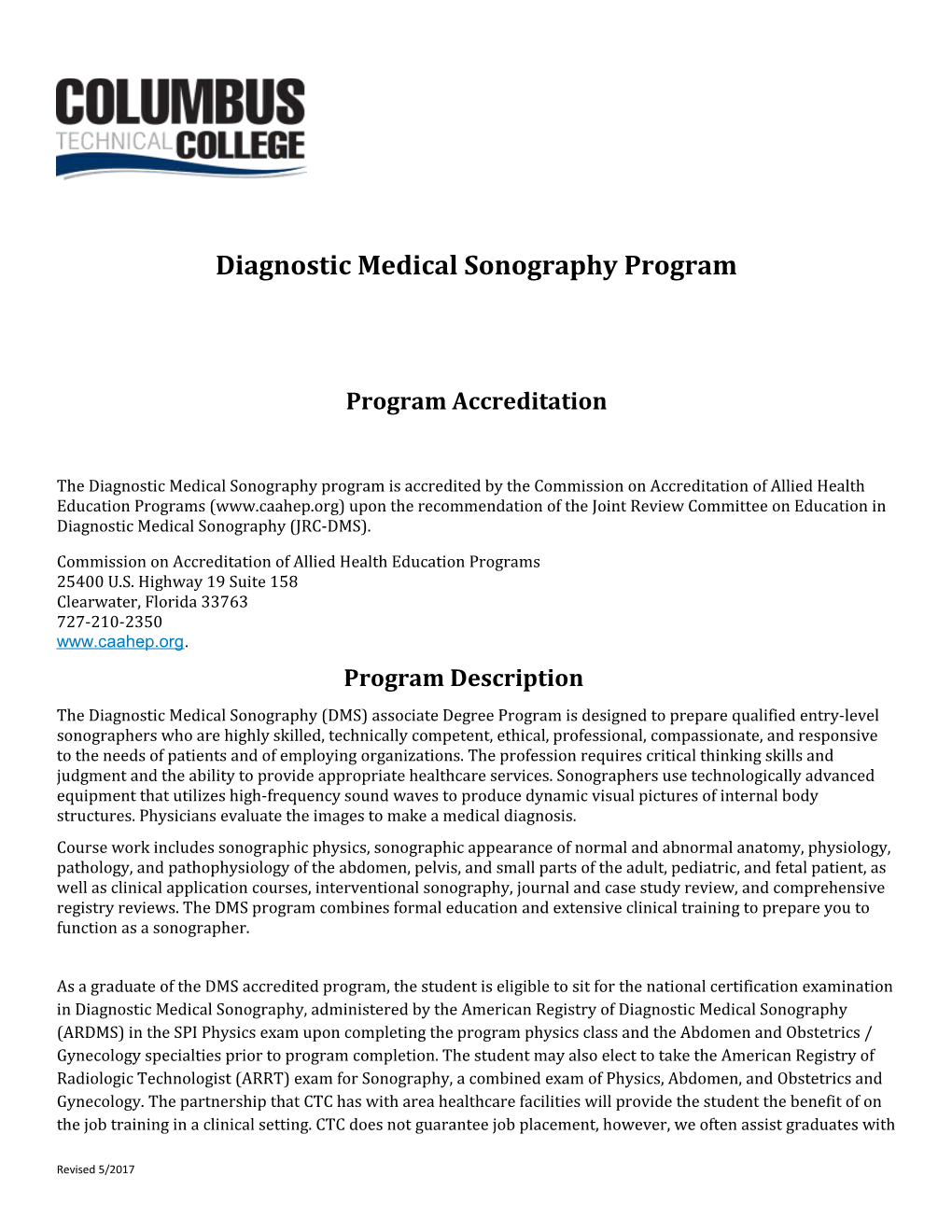 Diagnostic Medical Sonography Program s1