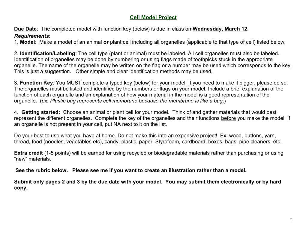 Cell Model Project