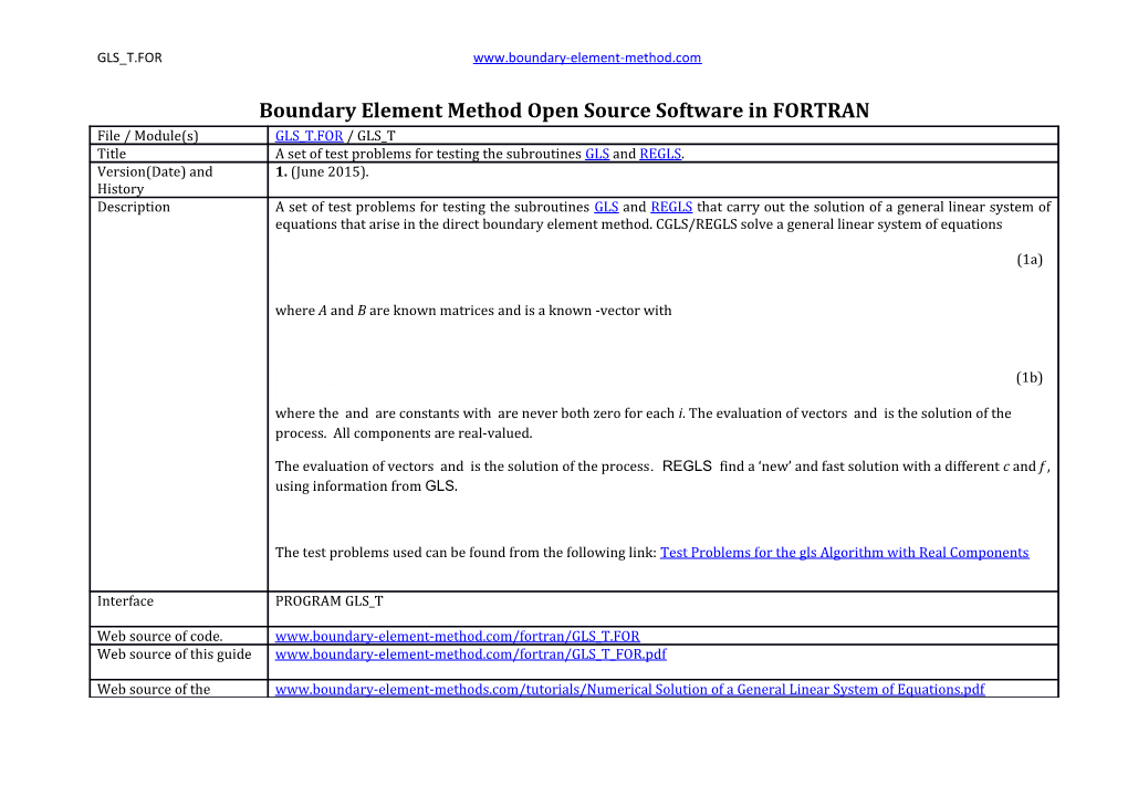 Boundary Element Method Open Source Software in FORTRAN