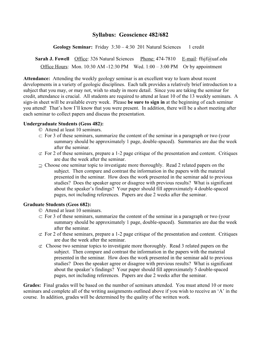 Syllabus: Geoscience 482/682