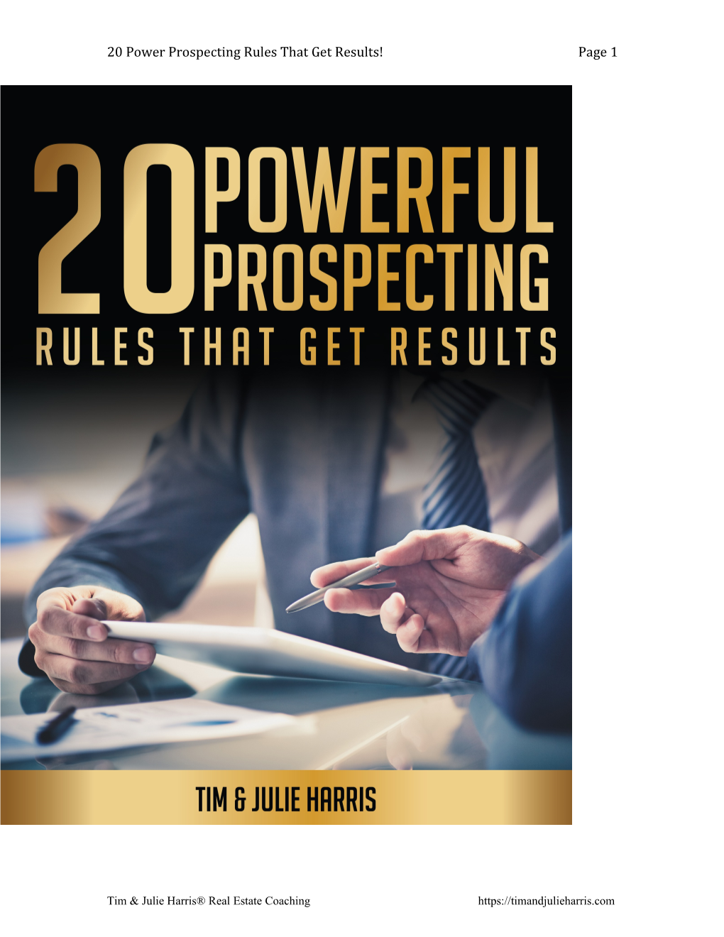 20 Power Prospecting Rules That Get Results! Page 0