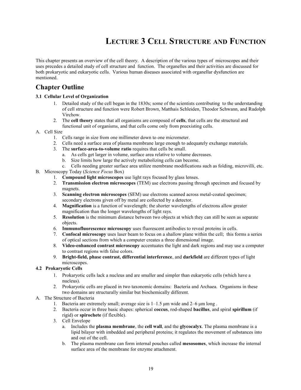 Chapter 4 Cell Structure and Function