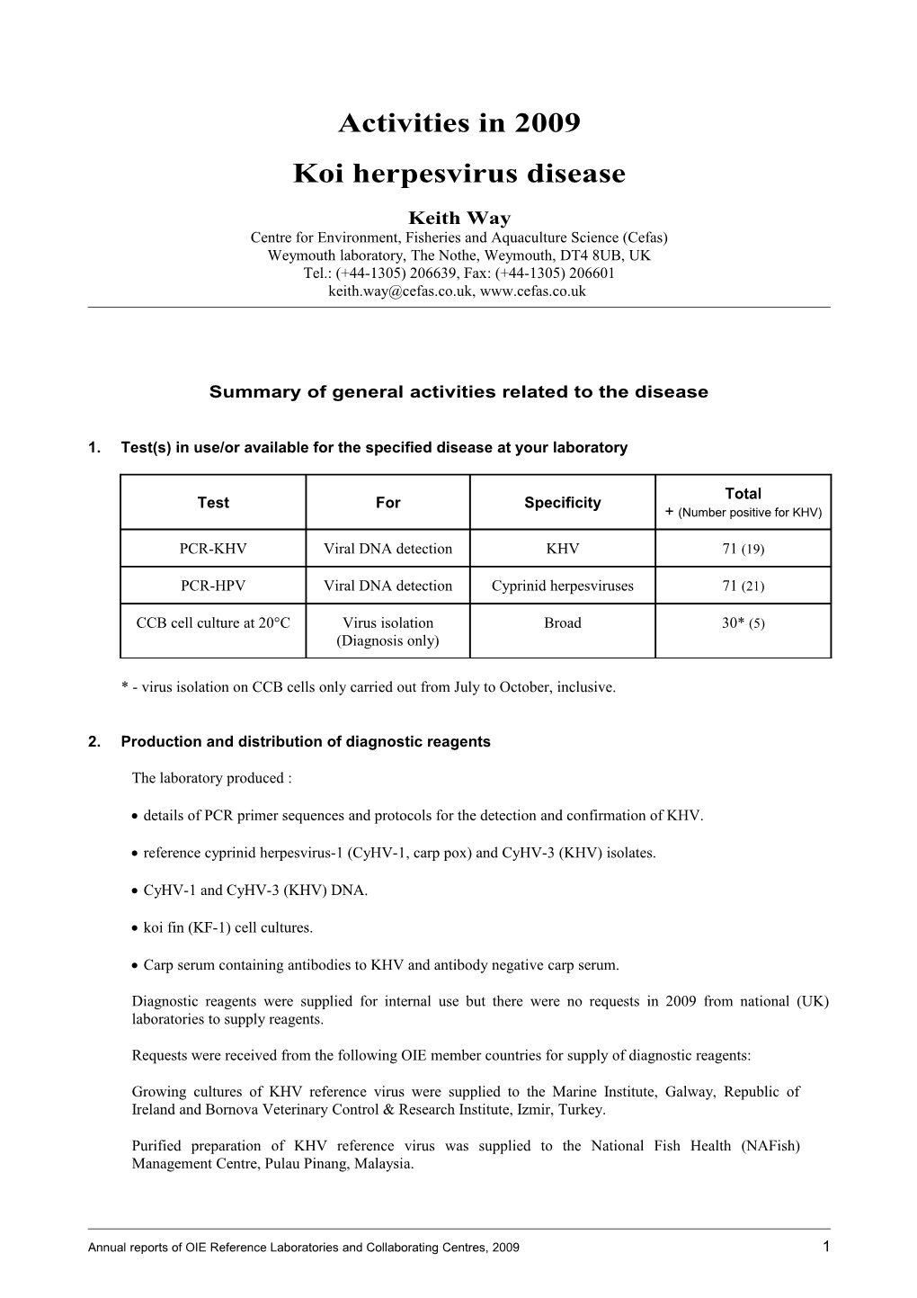 Koi Herpesvirus Disease