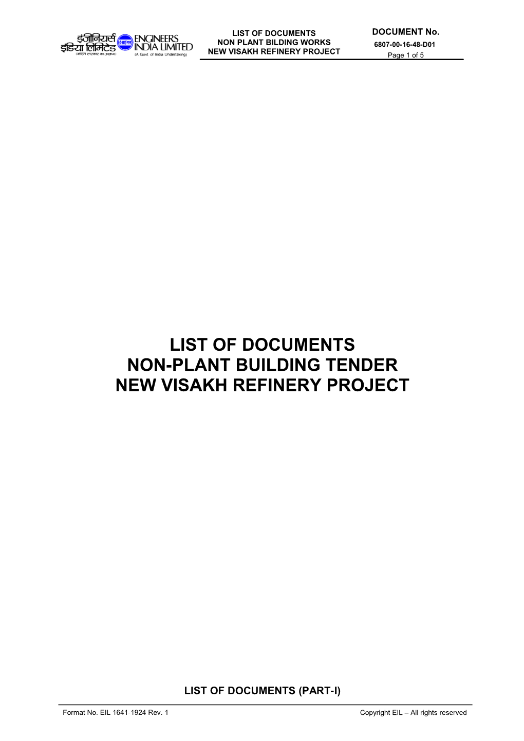 Non-Plant Building Tender