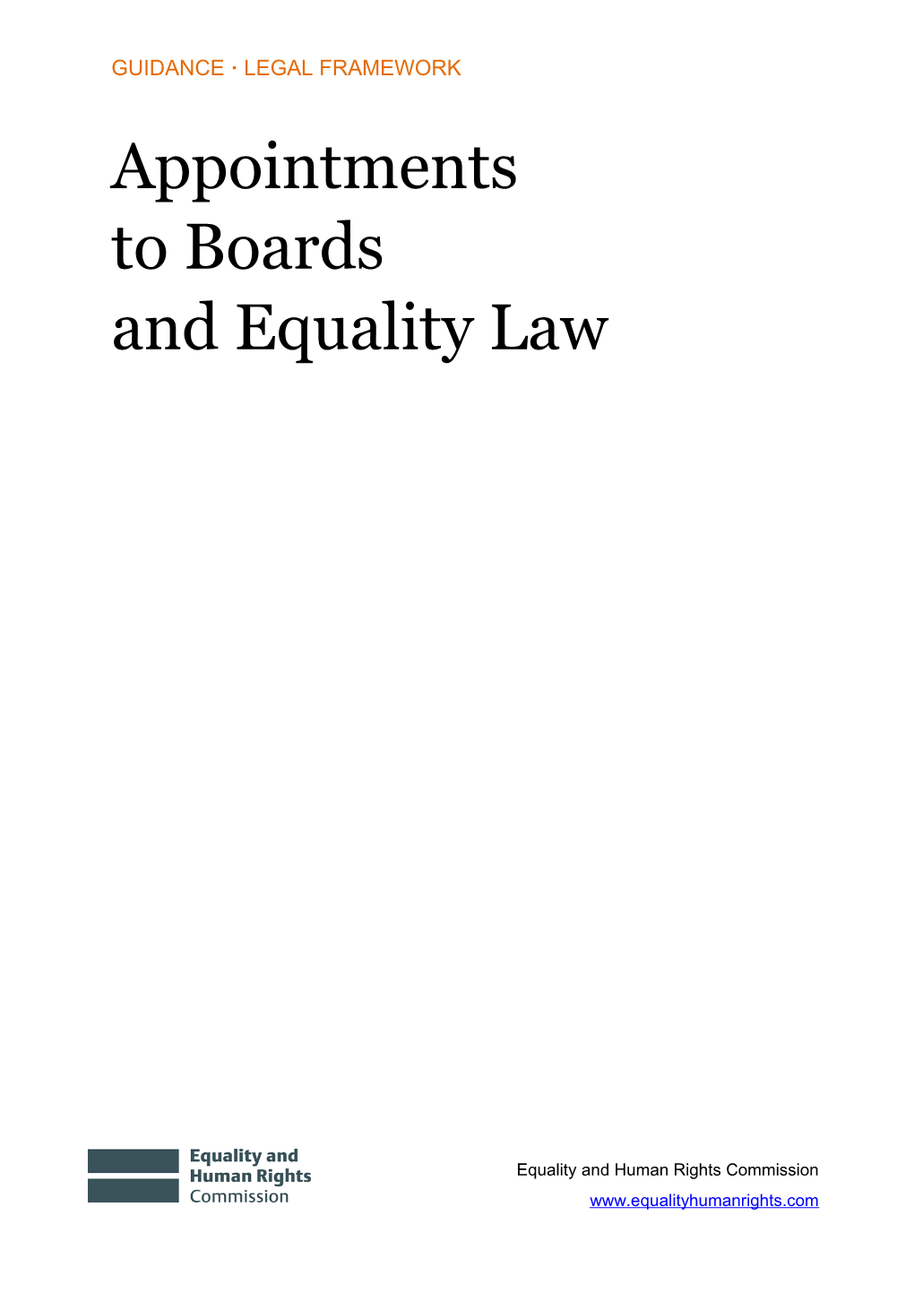 Appointments to Boards and Equality Law