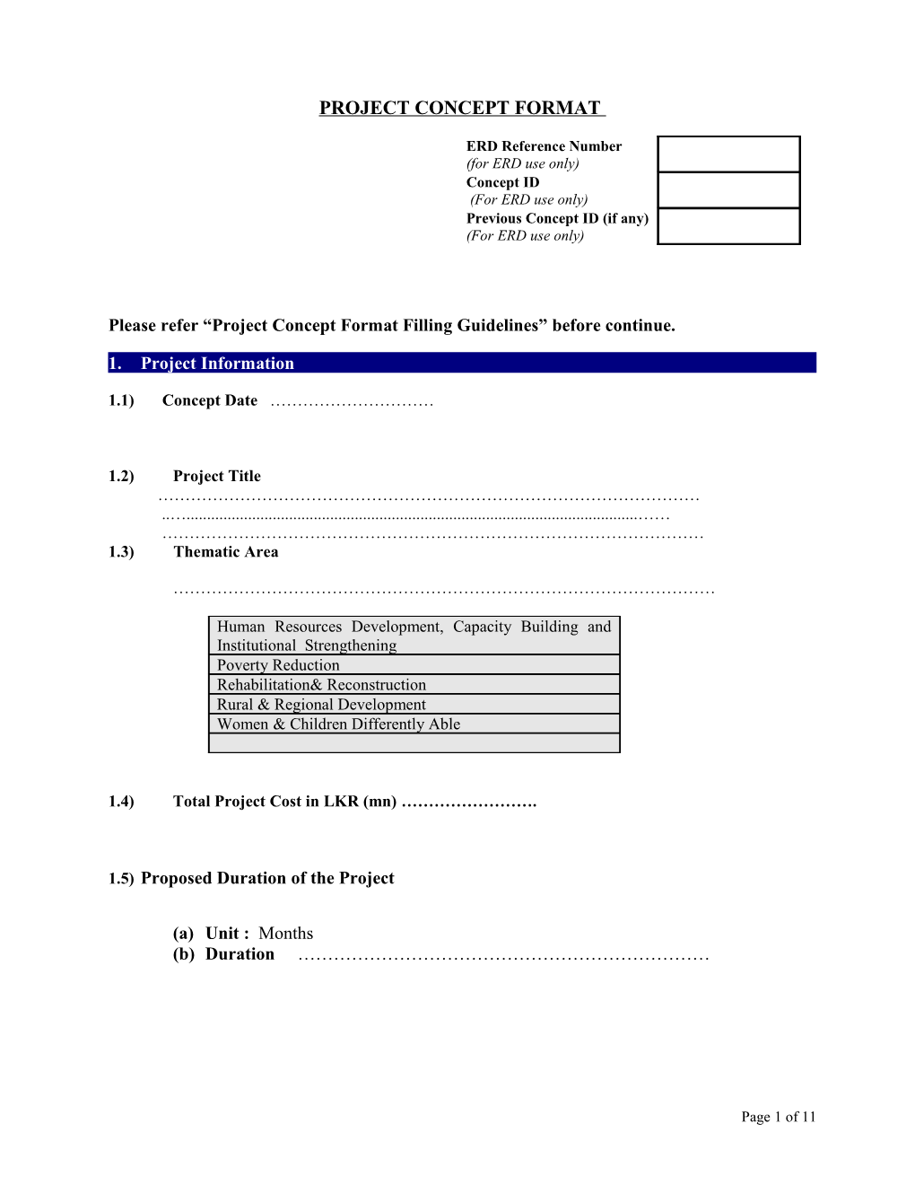 Please Refer Project Concept Format Filling Guidelines Before Continue