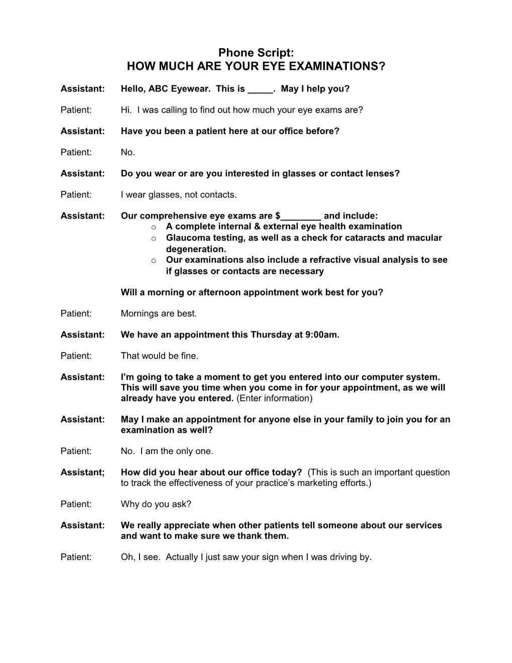 How Much Are Your Eye Examinations?