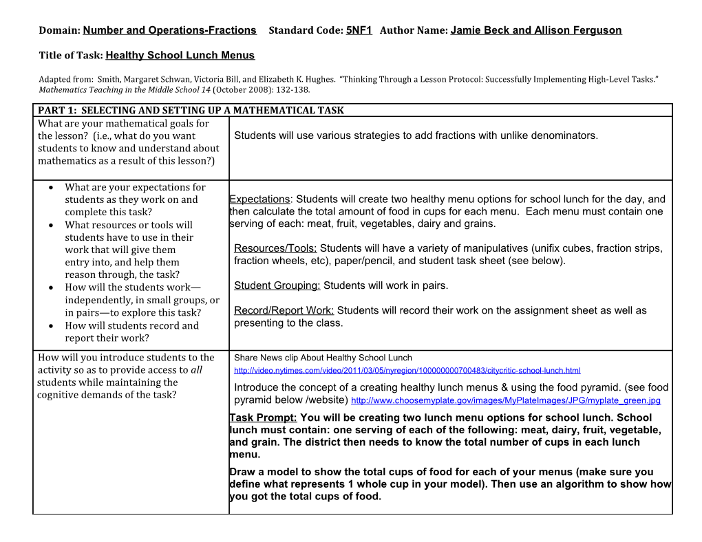 Thinking Through a Lesson Protocol (TTLP) Template s18