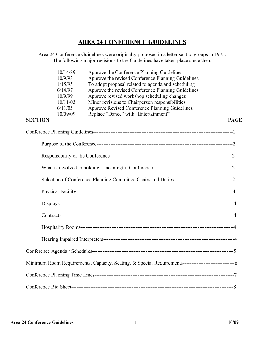 Conference Planning Guidelines