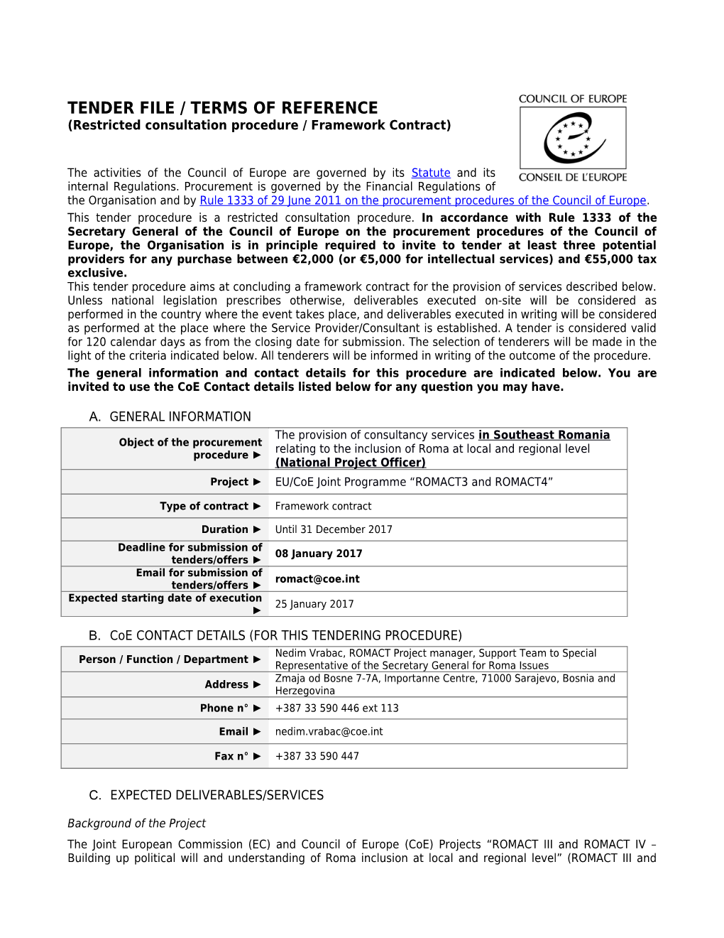 Tender File (Restricted Consultation) FC