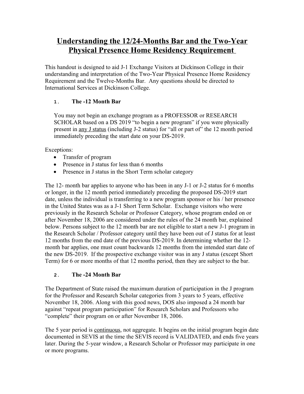 Understanding the Two-Year Physical Presence Home Residency Requirement and the Twelve-Months