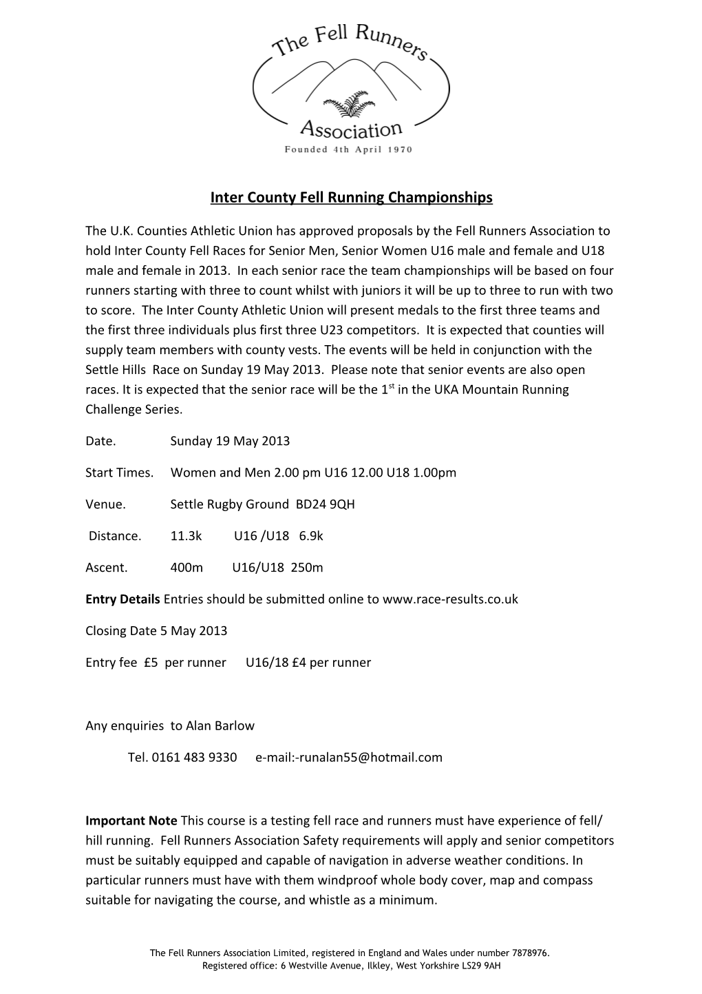 Inter County Fell Running Championships