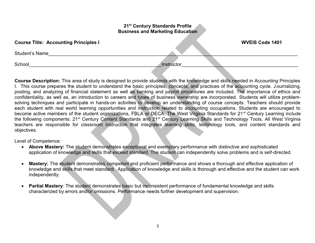 21St Century Standards Profile