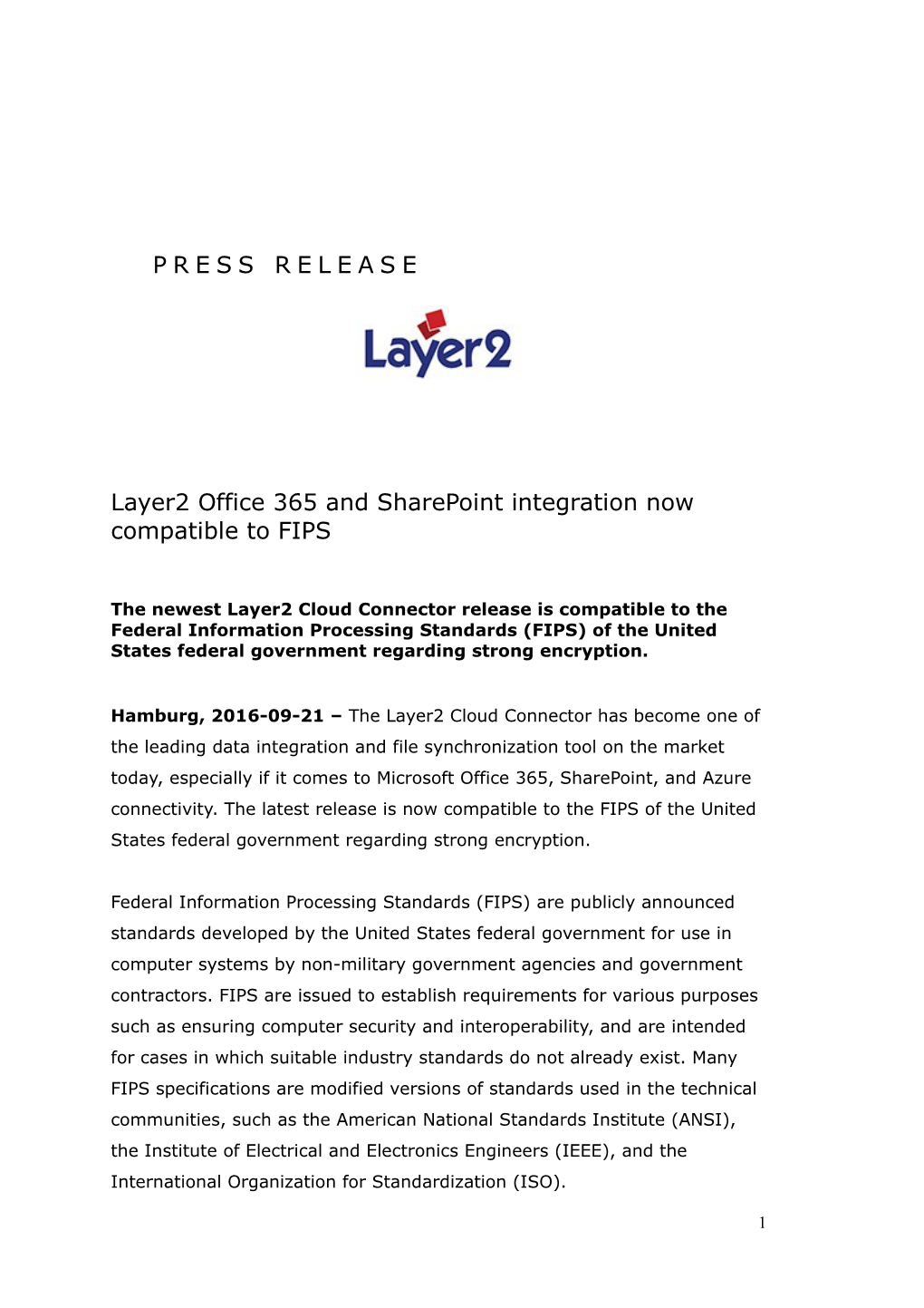 Layer2 Office 365 and Sharepoint Integration Now Compatible to FIPS