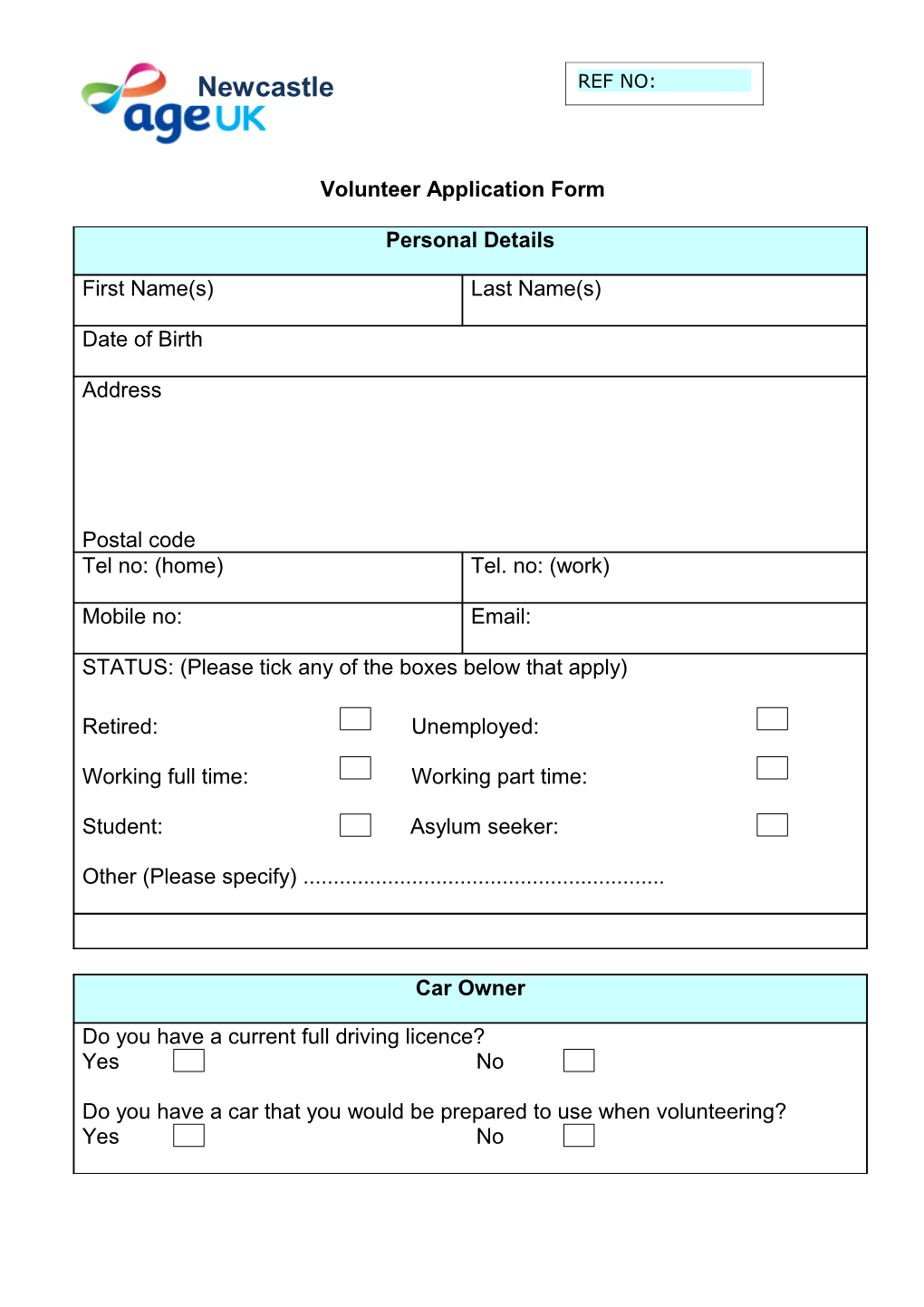 Volunteer Application Form s2