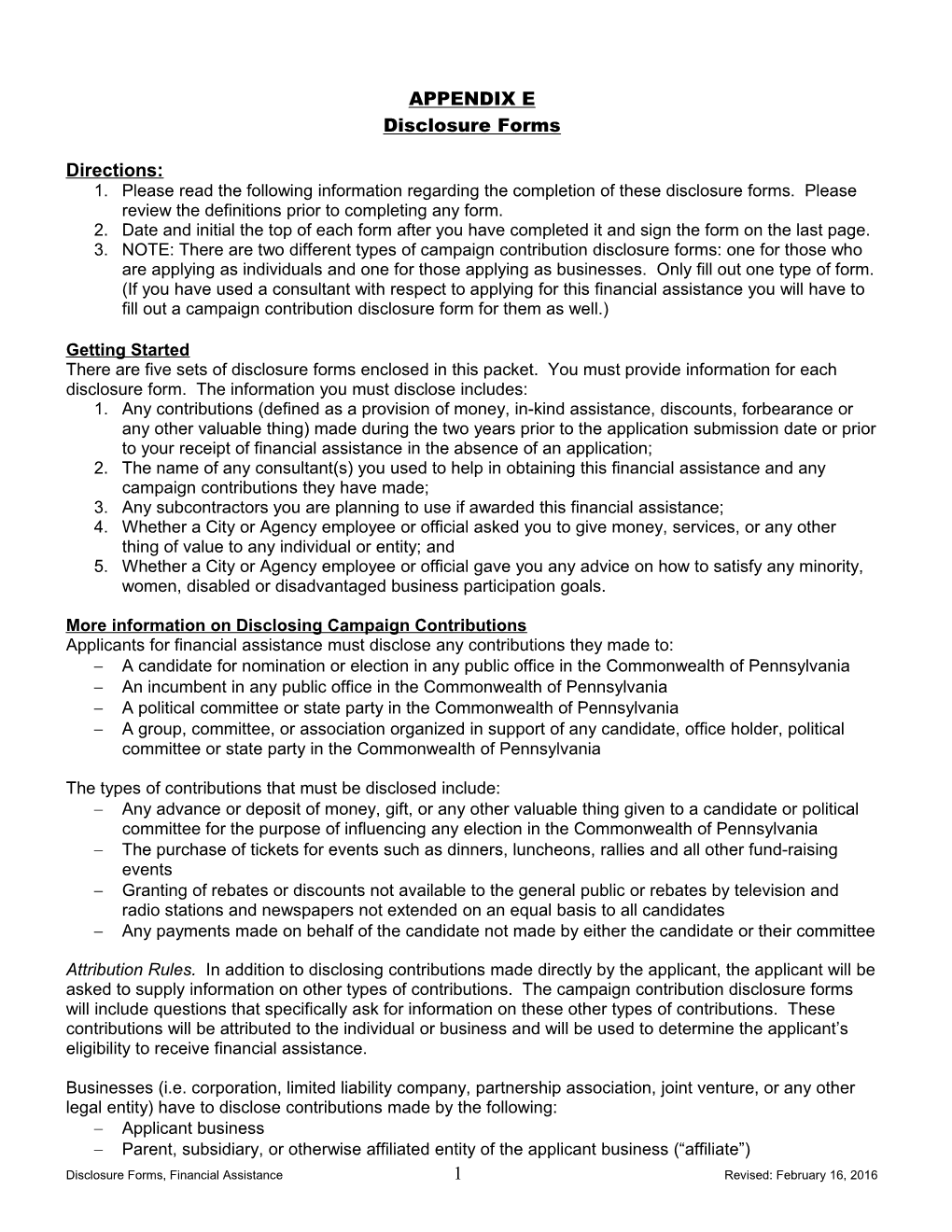 Individual: Campaign Contribution Disclosure Form