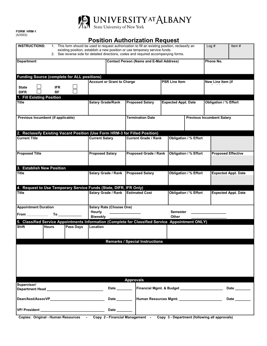 Position Authorization Request