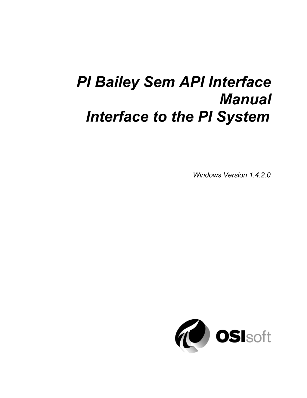 PI Bailey Sem API Interface Manual