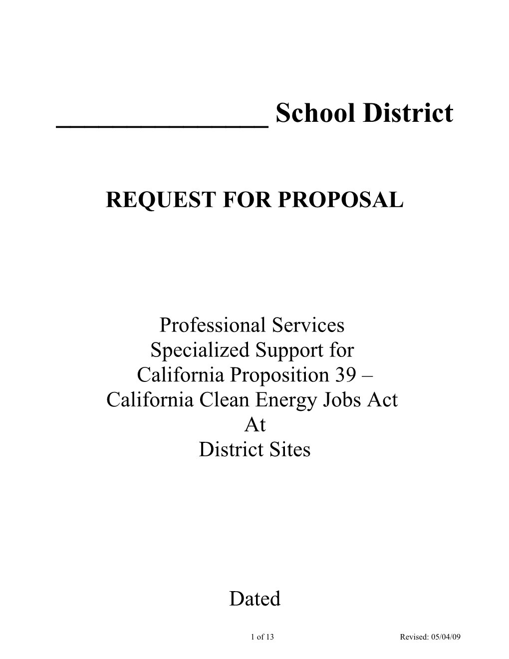Request for Proposal s50