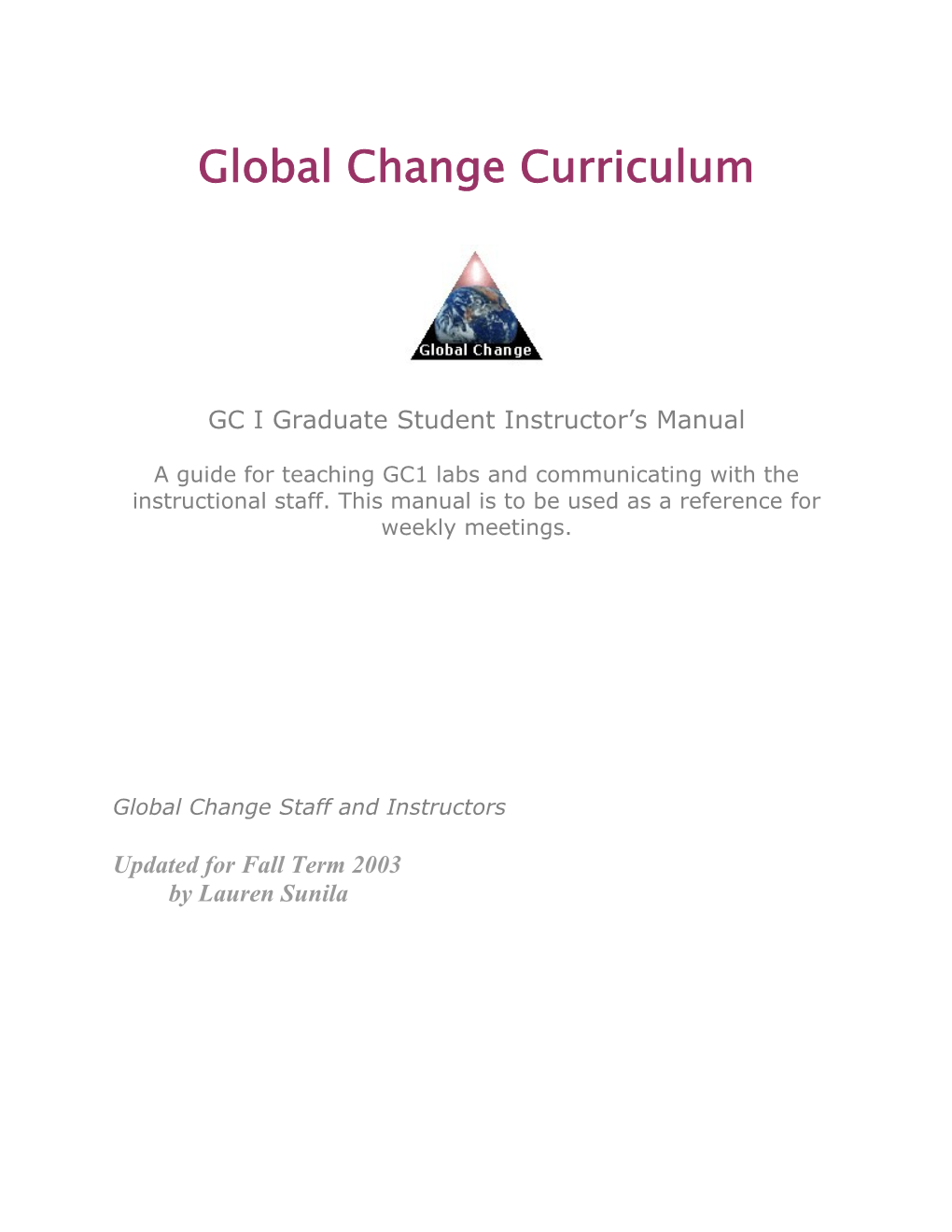 Global Change Program