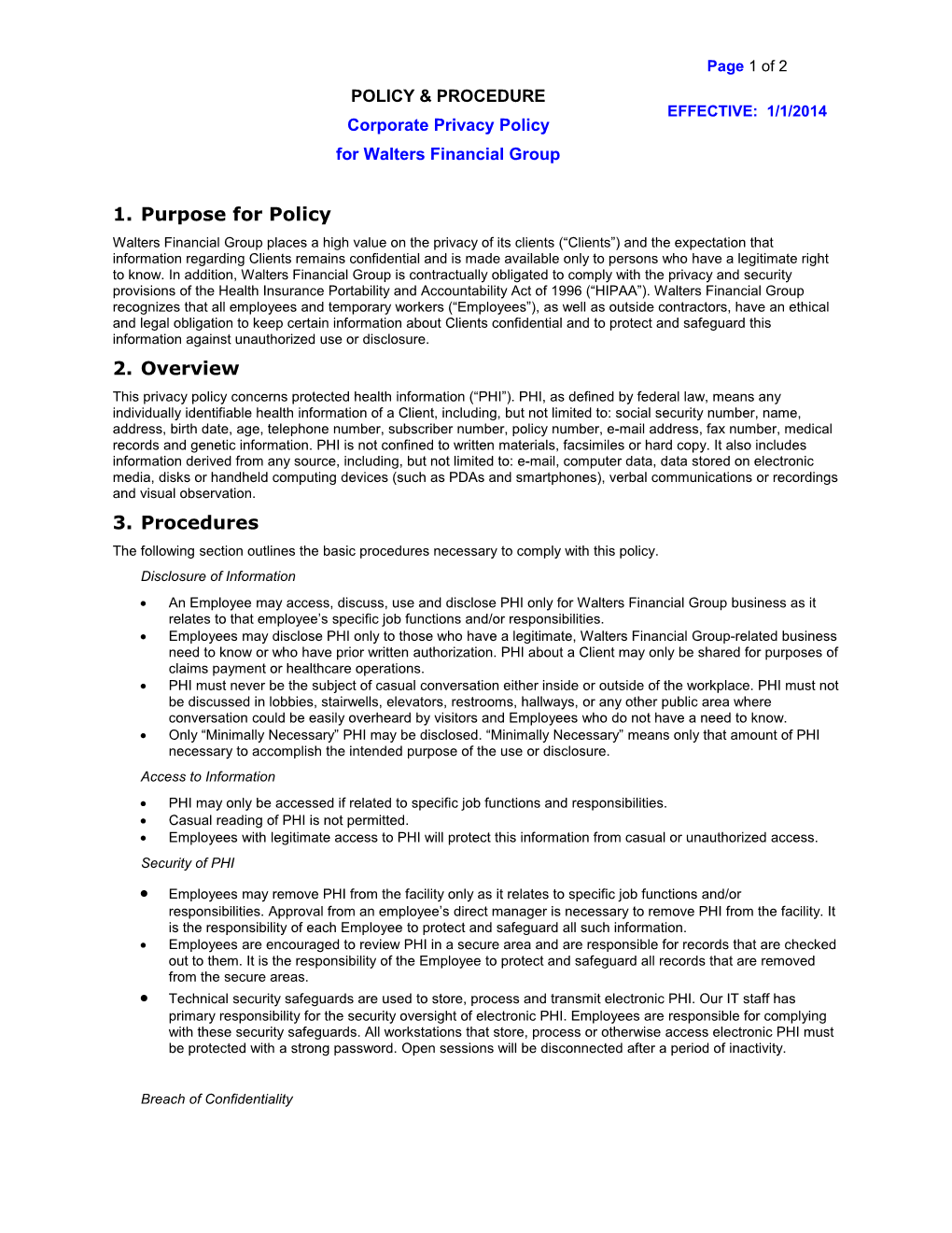 Broker Corporate Privacy Policy (Revised 7-08) (00007068)