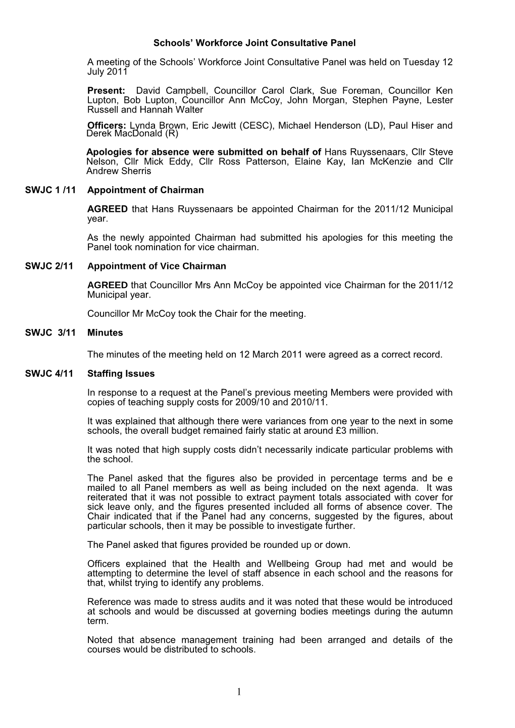 Teachers Joint Consultative Panel Draft Terms of Reference