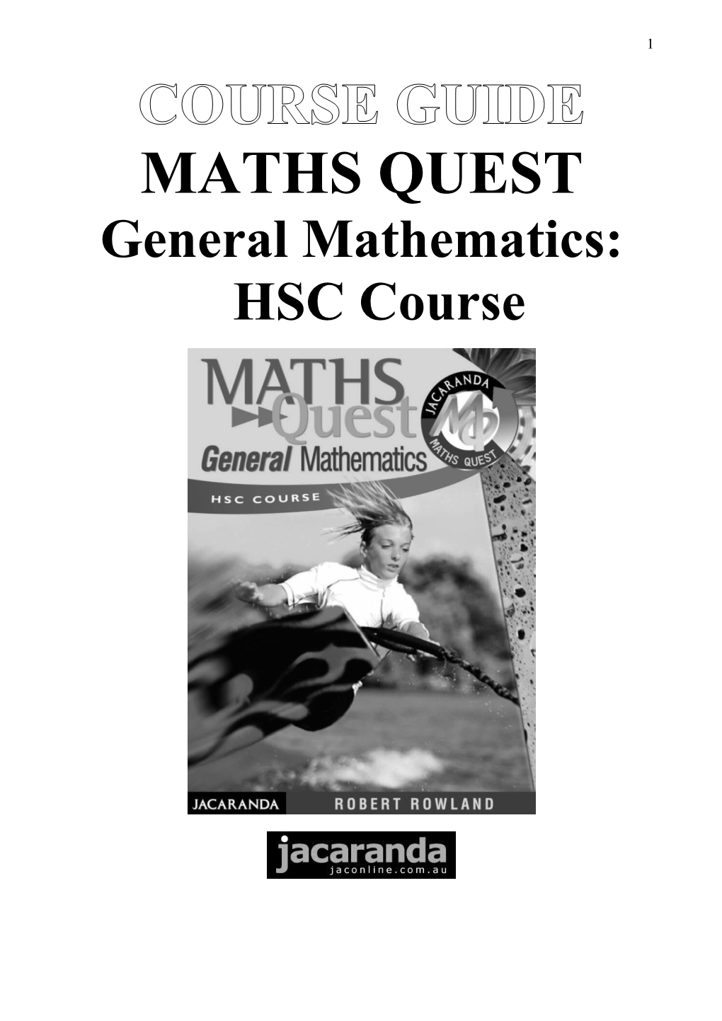 General Mathematics:HSC Course