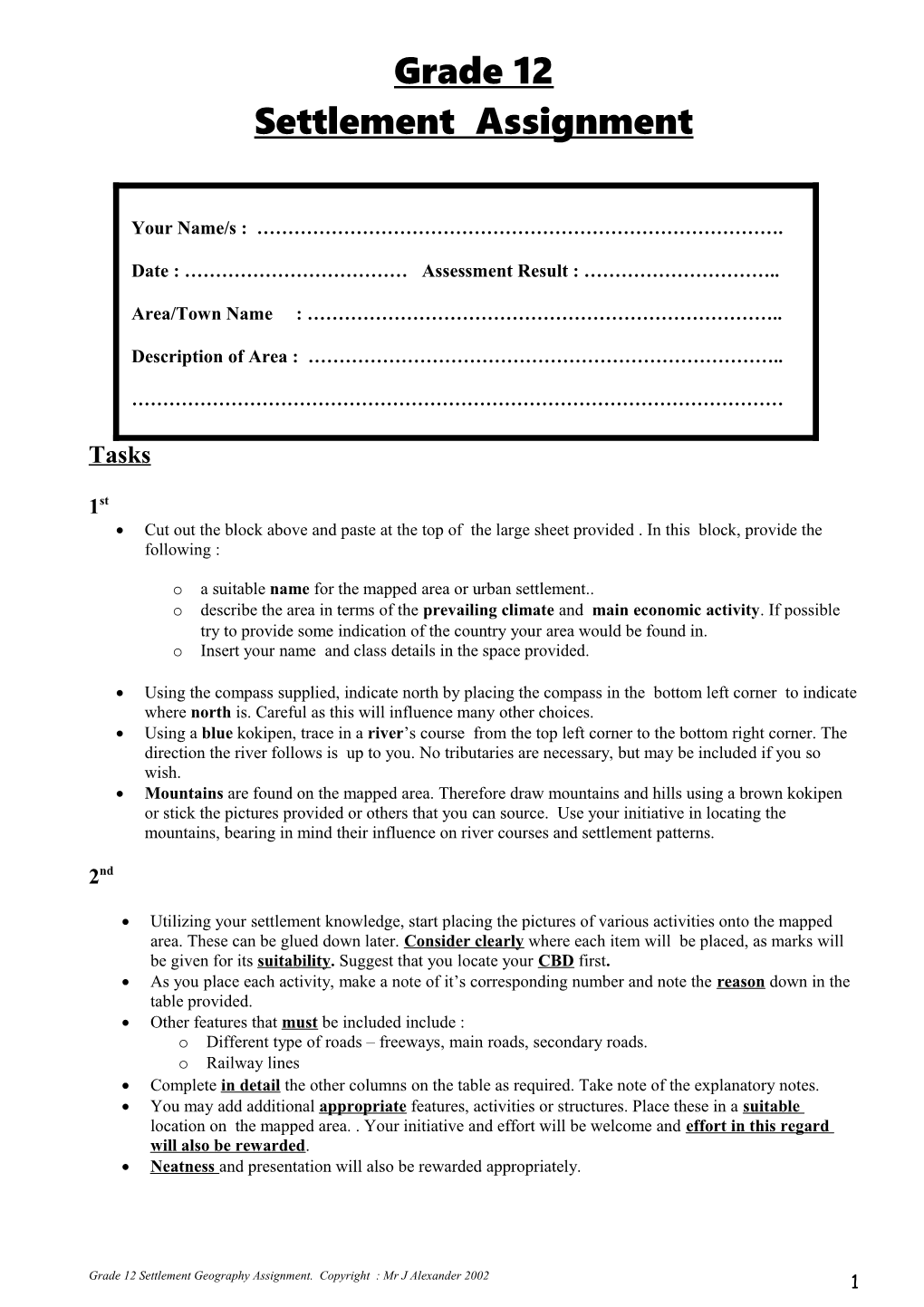 Settlement Assignment