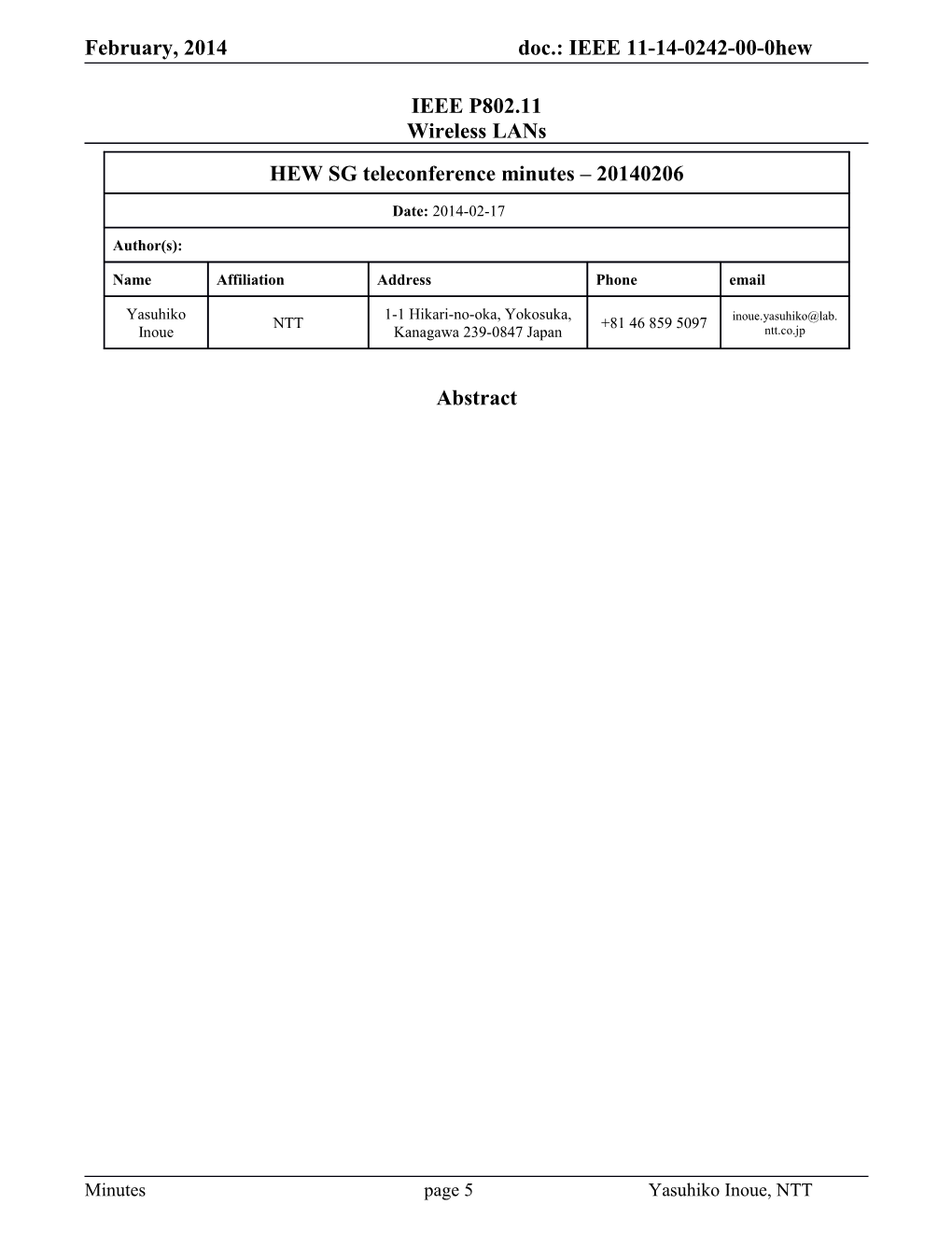 IEEE P802.11 Wireless Lans s20