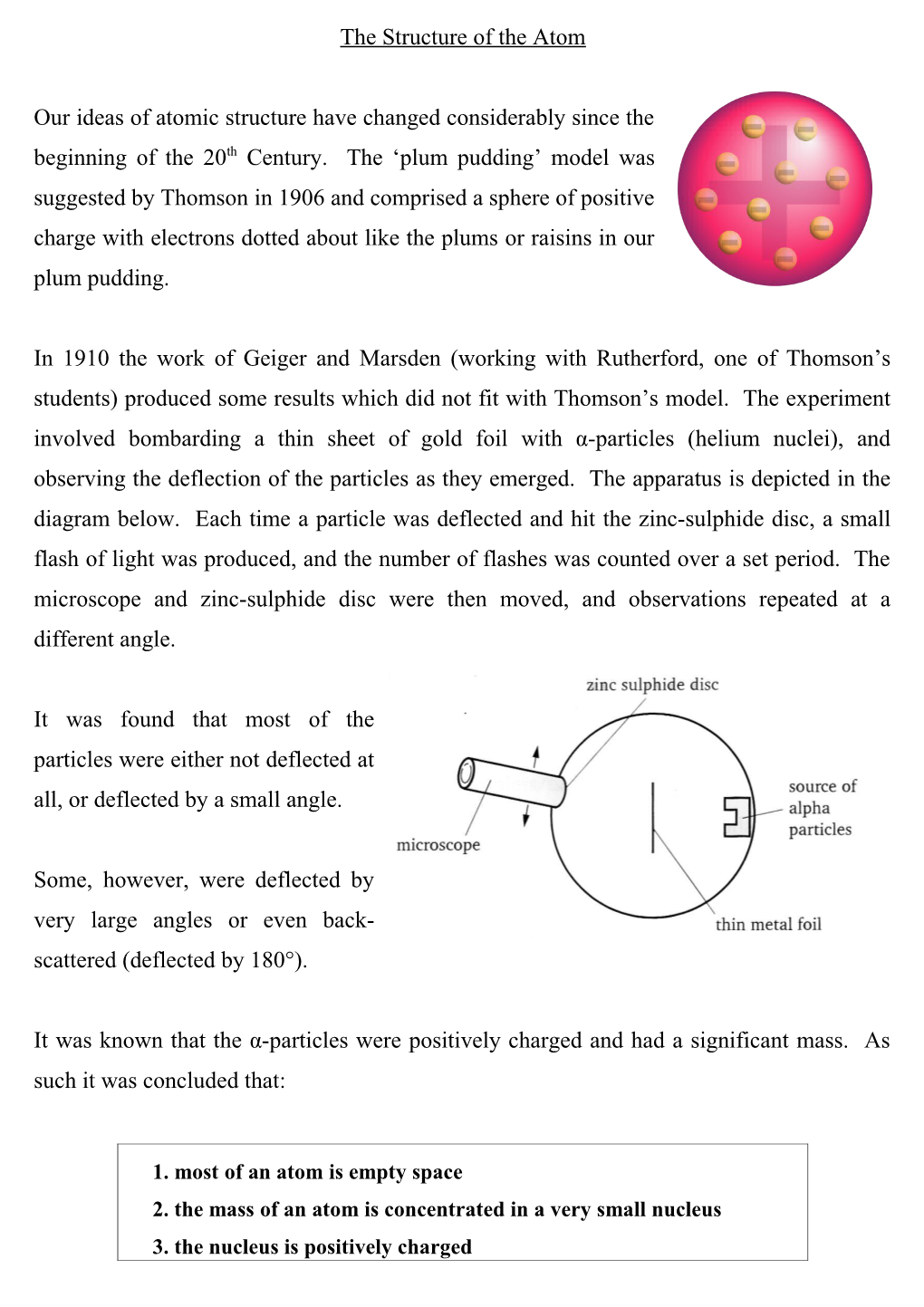 The Structure of the Atom