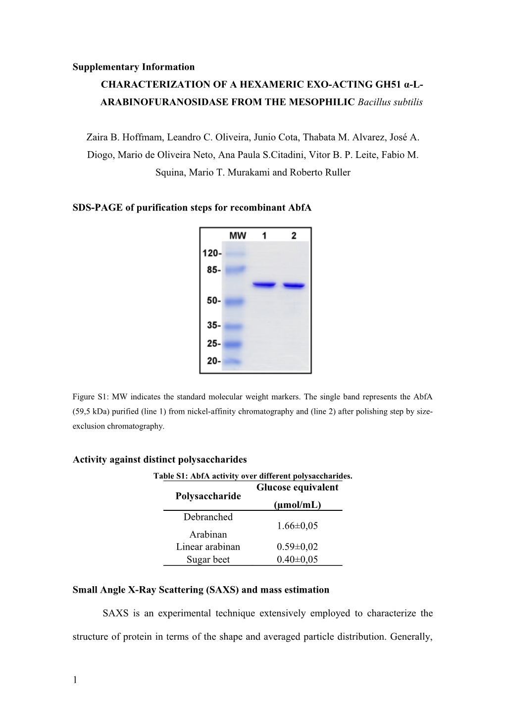 SDS-PAGE of Purification Steps for Recombinant Abfa