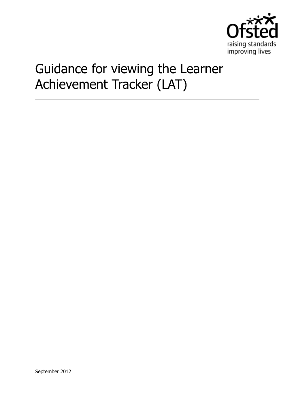 Learnerachievementtracker Guidance for Viewing the LAT