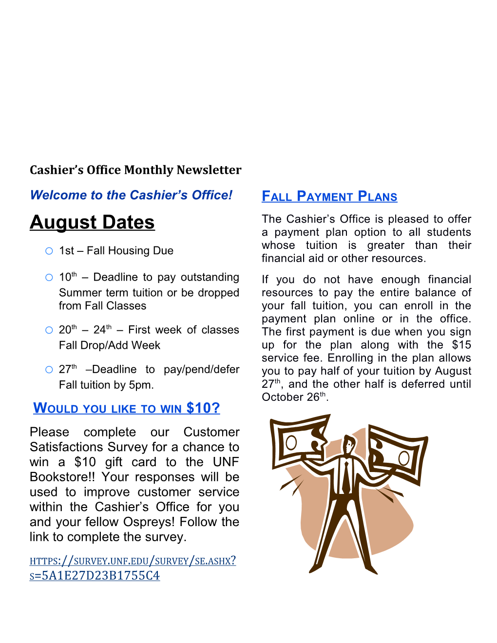 Cashier S Office Monthly Newsletter s1