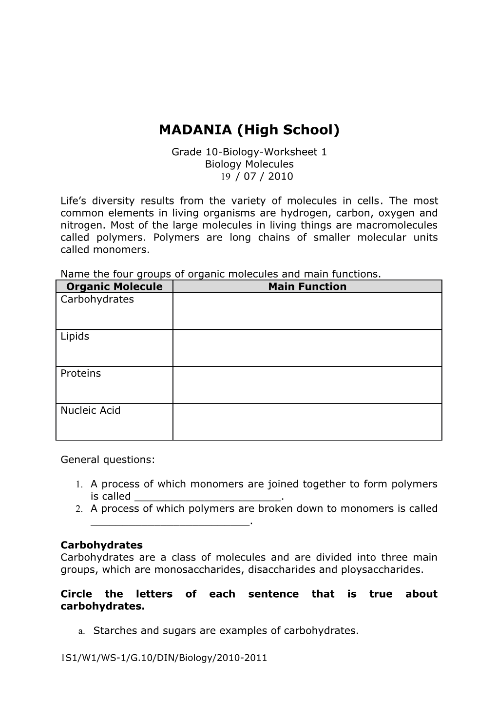 MADANIA (High School)