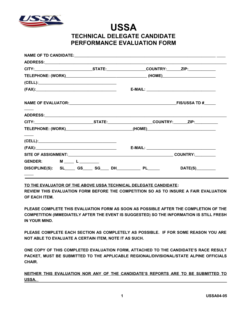 Technical Delegate Candidate