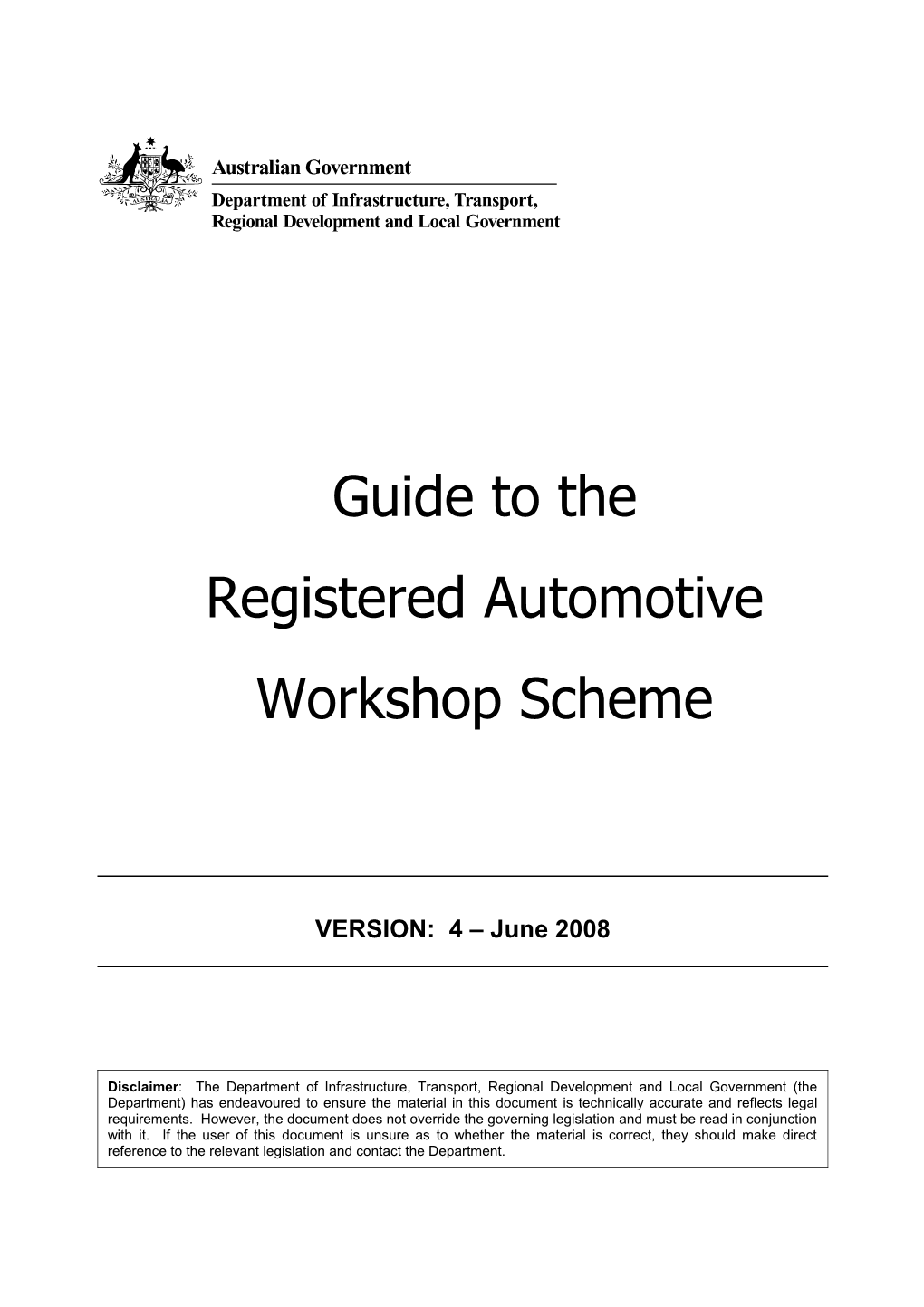 Guide to the Registered Automotive Workshop Scheme 1