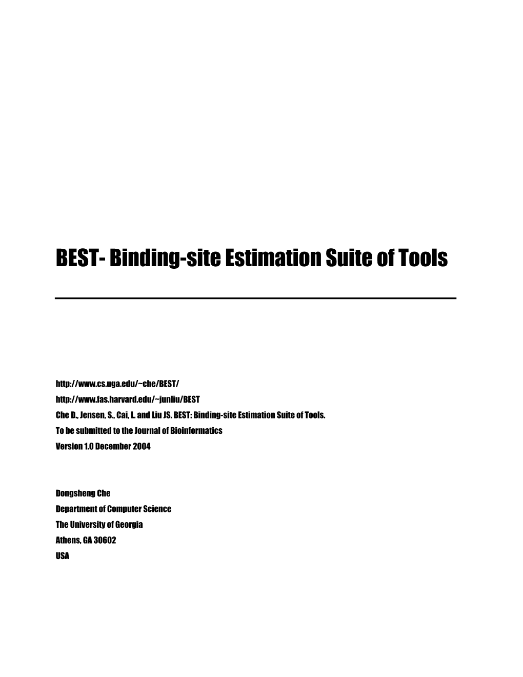 BEST- Binding-Site Estimation Suite of Tools