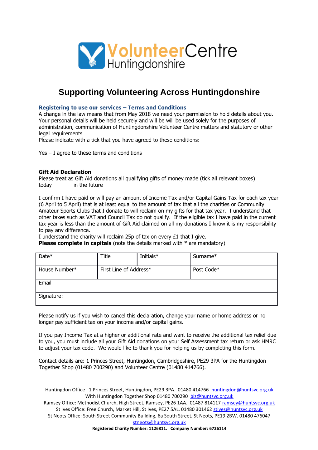 Supporting Volunteering Across Huntingdonshire