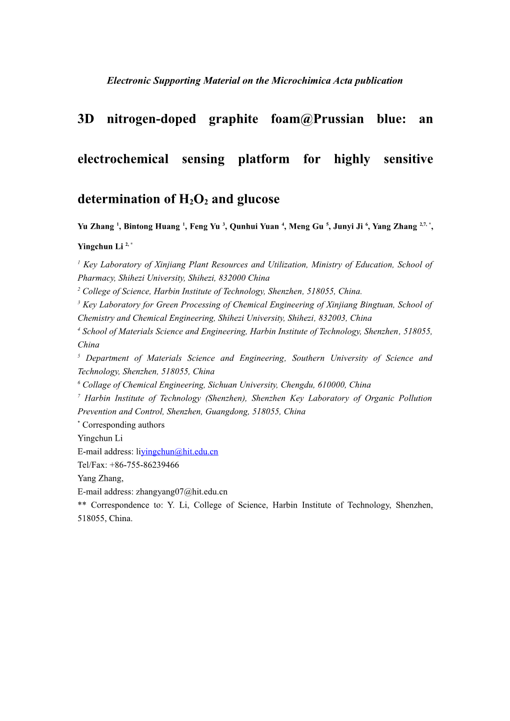 Electronic Supporting Material on the Microchimica Acta Publication