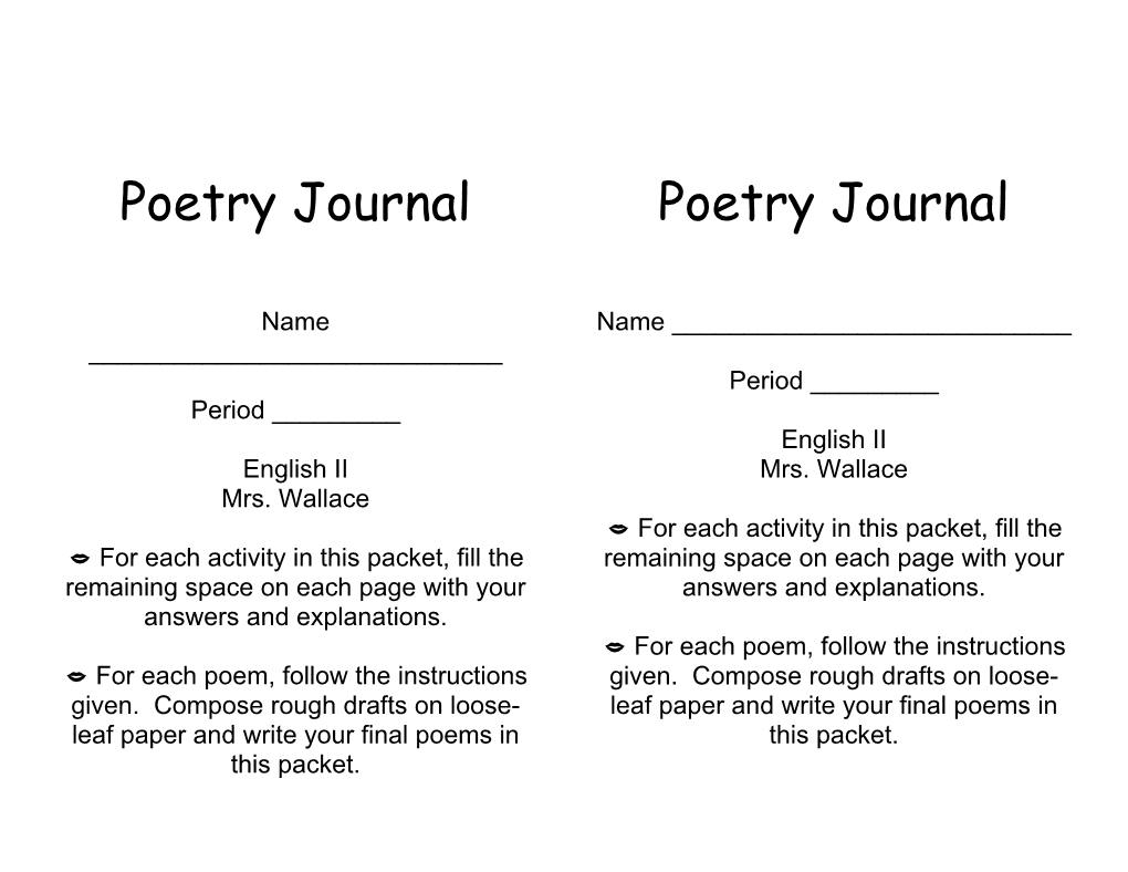 Poetry Journal