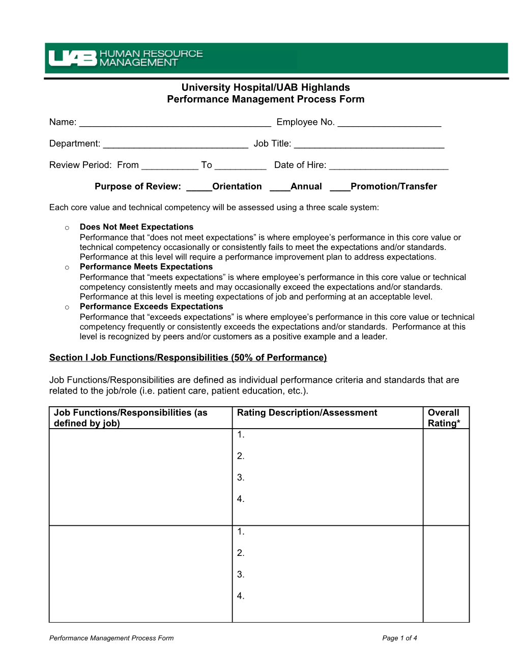 Performance Management Process Form Template FJ#2