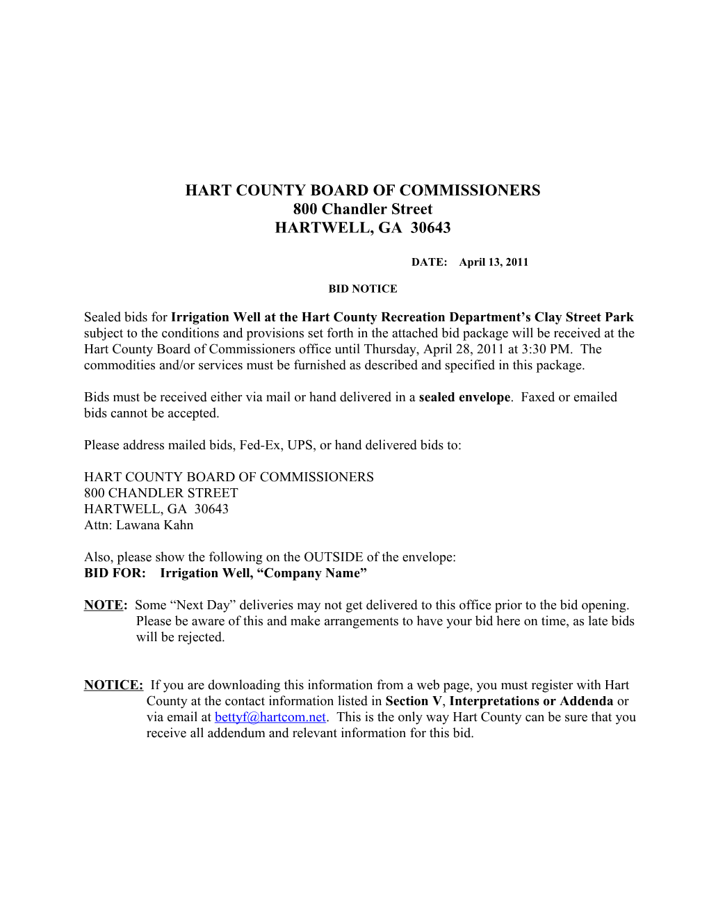 Hart County Public Works