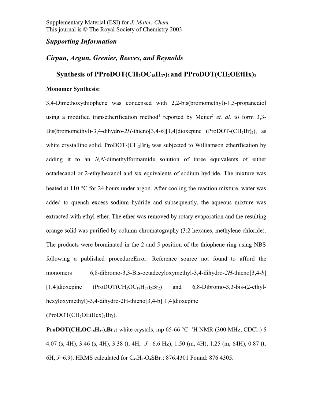 Synthesis of Polymers